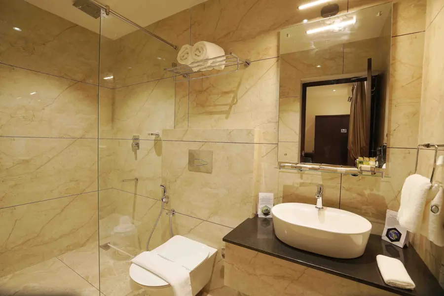 Bathroom with rain shower